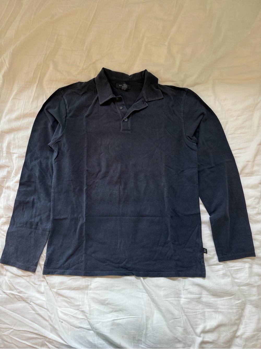 Men's Long Sleeve Polo Shirt - Navy